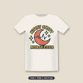 Retro Night Shift Nurse Club design with a coral crescent moon, a heartbeat line, golden sparkle stars and yellow retro lettering on a transparent background.